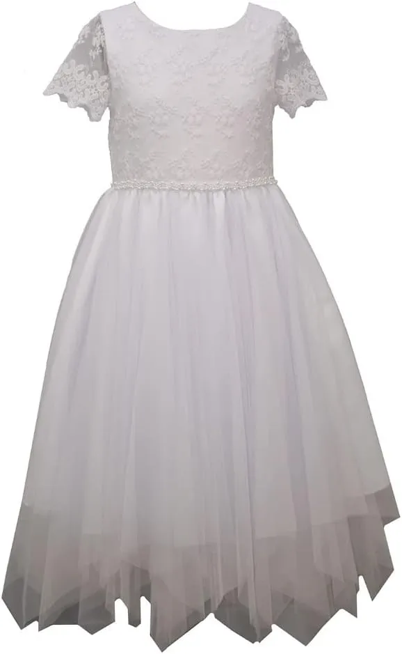 Bonnie Jean Girl's First Communion Dress Short Sleeve