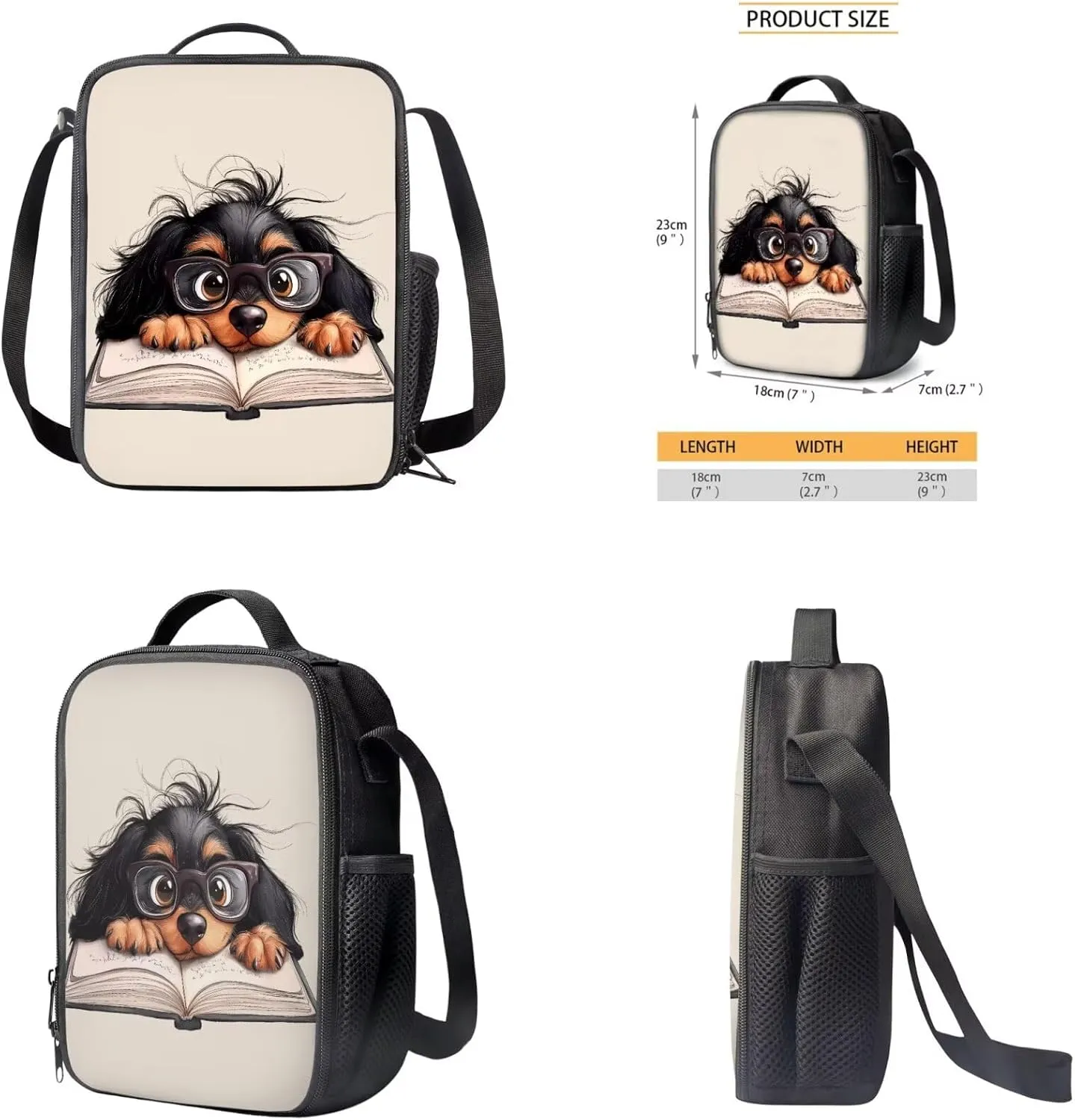 Book Dog Backpacks for School Boys Backpack and Lunch Box Set of 4 Large Capacity Elementary School Bags for Boys BookBag with Side Pockets Lightweight Daypack for Playground