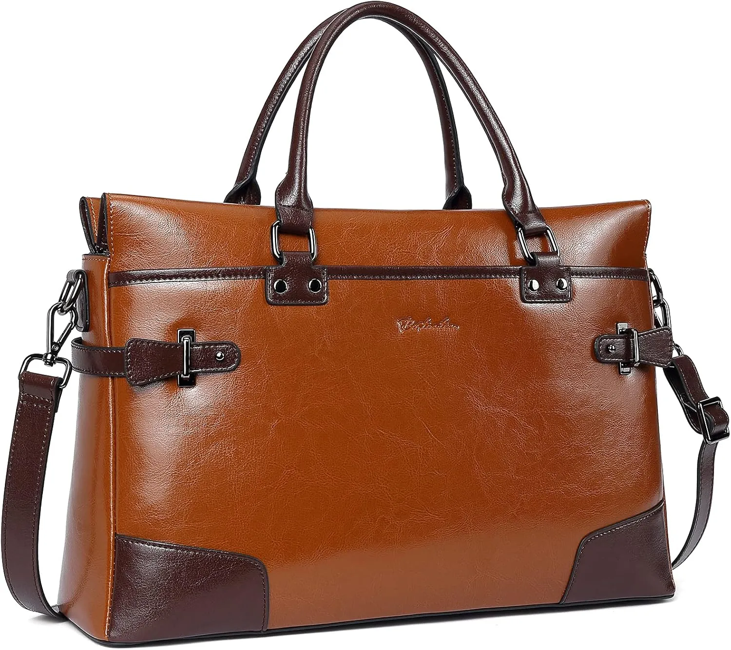 BOSTANTEN Briefcase for Women Leather Laptop Bag 15.6 inch Computer Messenger Office Business Work Tote