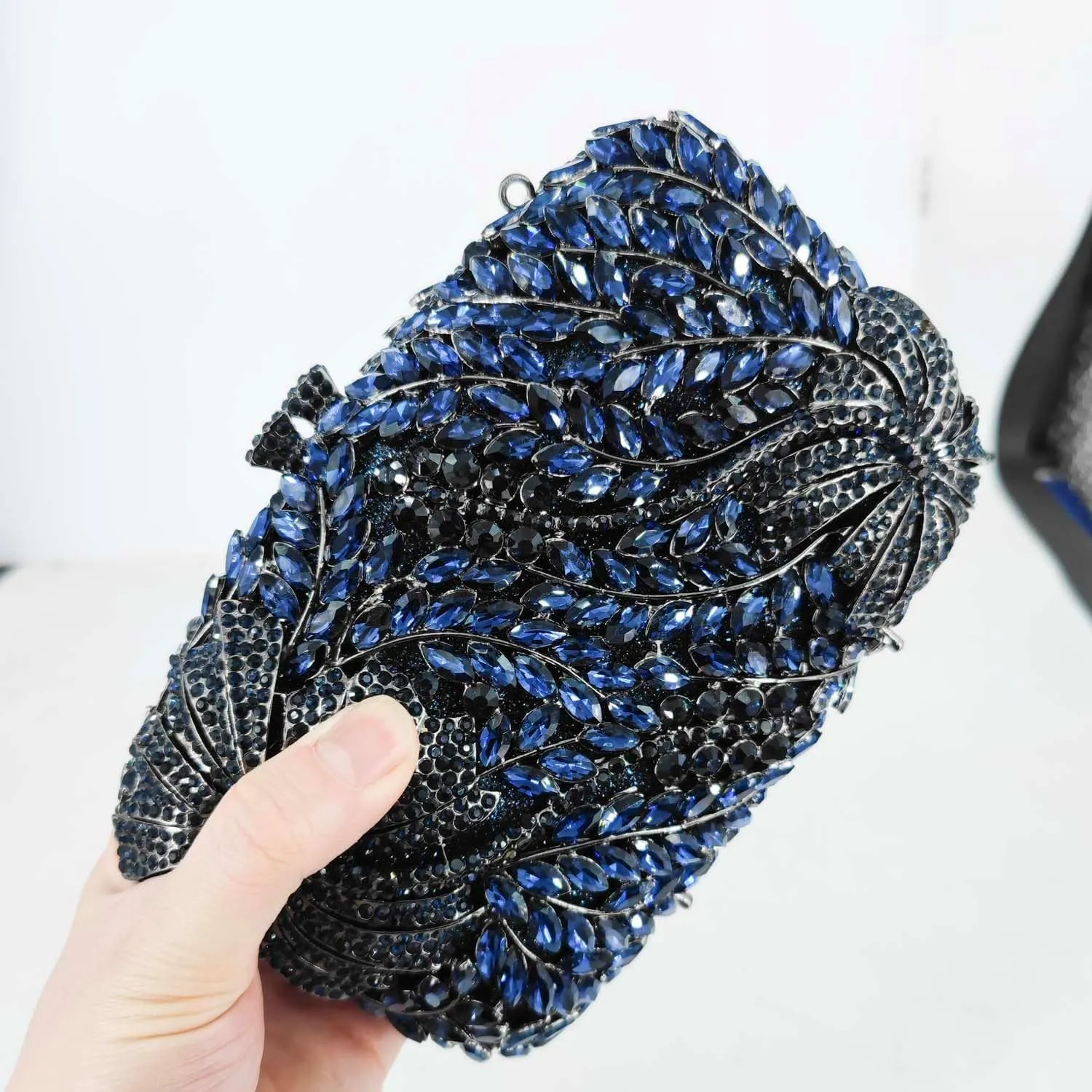Boutique De FGG Flower Evening Bags for Formal Party Floral Crystal Clutch Purse Bridal Wedding Handbags