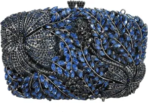 Boutique De FGG Flower Evening Bags for Formal Party Floral Crystal Clutch Purse Bridal Wedding Handbags