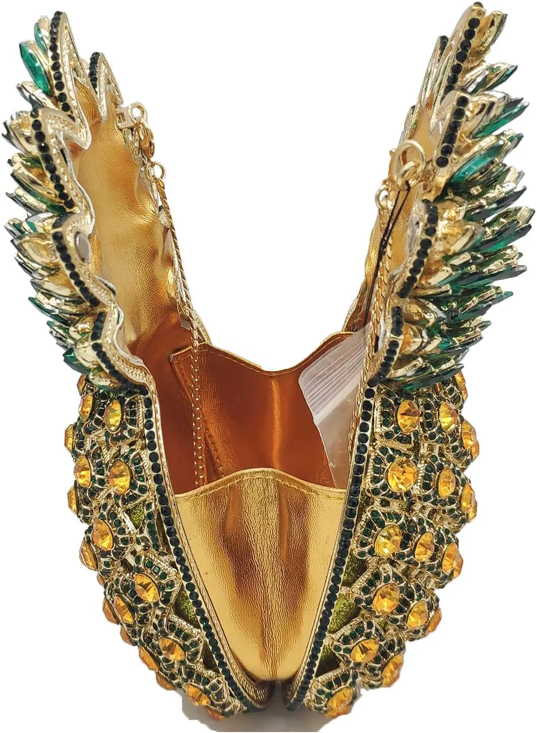 Boutique De FGG Pineapple Crystal Evening Bags and Clutches for Women Formal Dinner Purses Party Rhinestones Handbags