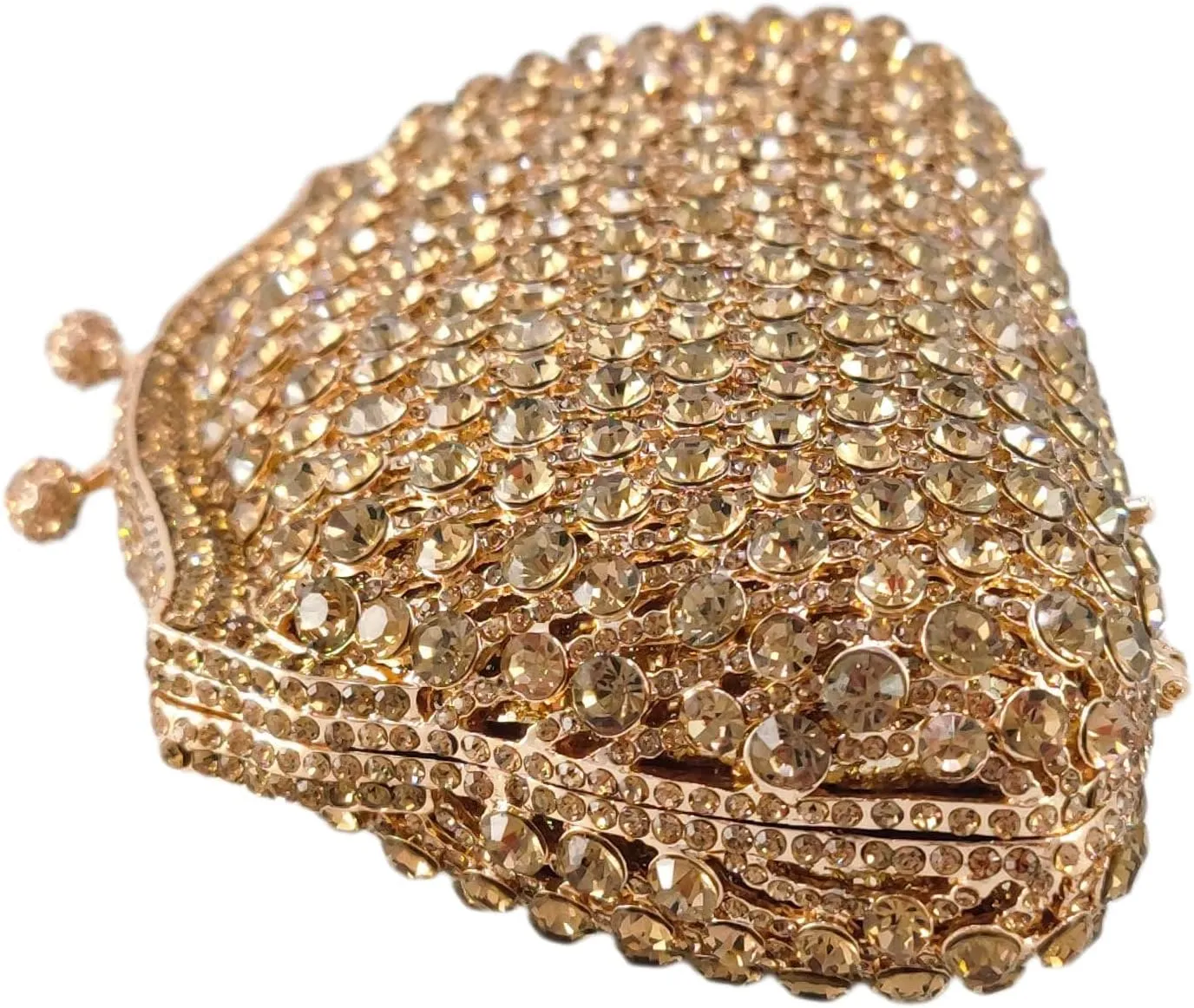 Boutique De FGG Women Crystal Evening Minaudiere Bags Bridal Wedding Rhinestone Clutch Bag Party Purses and Handbags, Mini