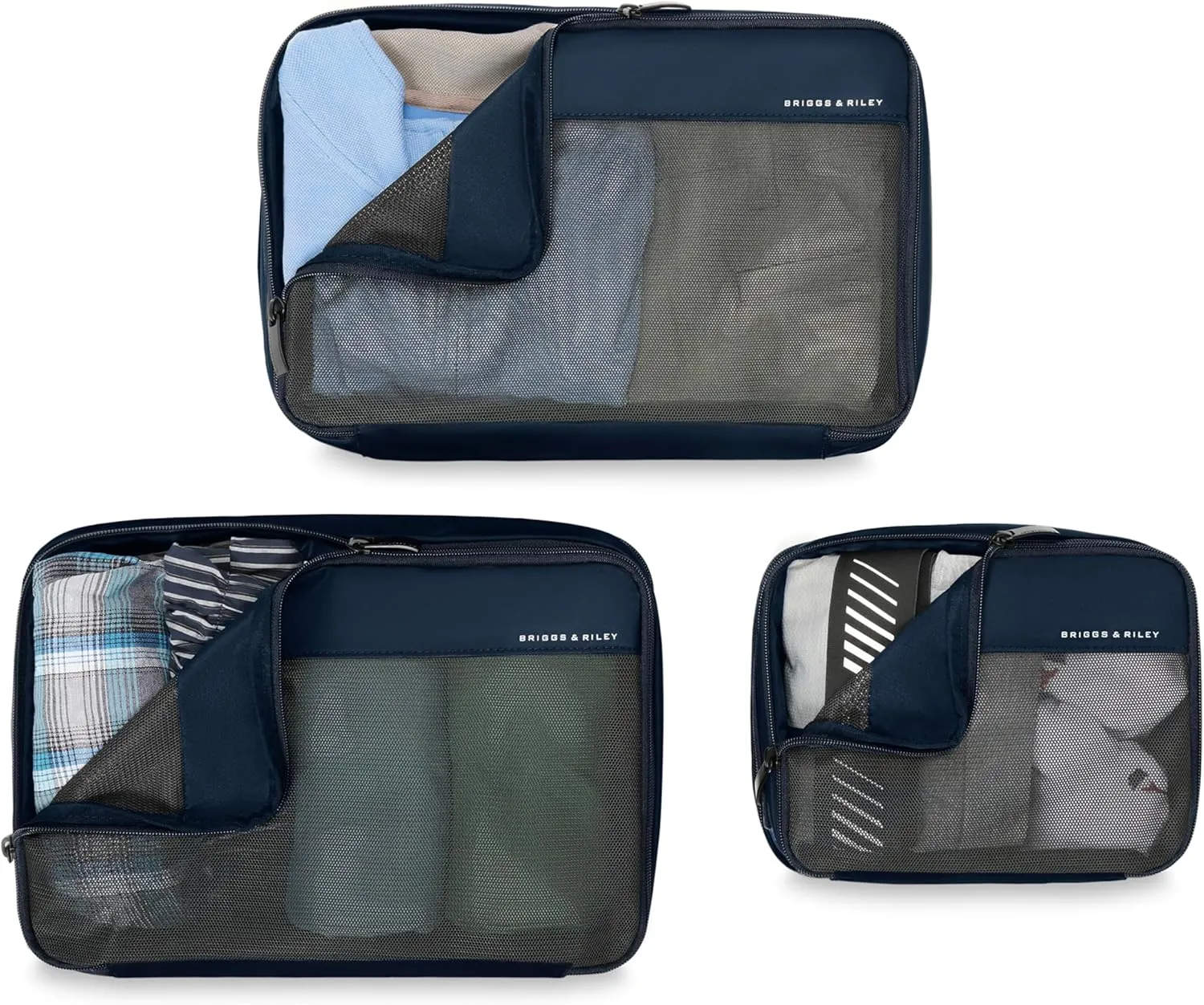 Briggs & Riley Travel Essentials Carry On Compression Packing Cube Set, Navy, Navy, One Size, Travel Essentials Carry-On Compression Packing Cube Set