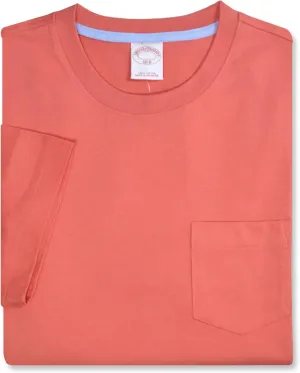 Brooks Brothers Men's All Cotton Golden Fleece Embroidery Crewneck Pocket Tee T-Shirt,