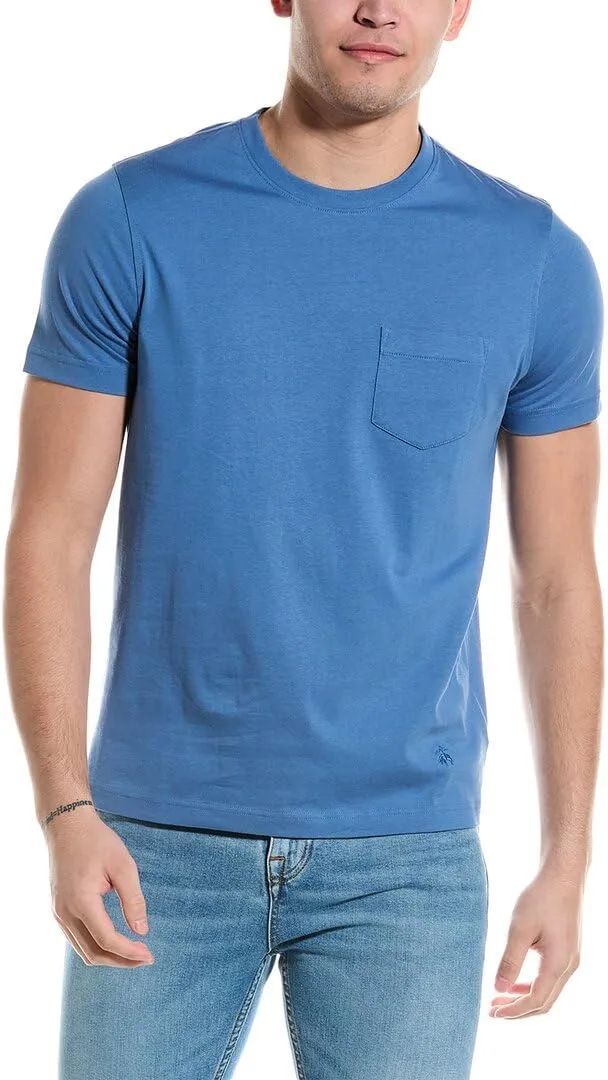 Brooks Brothers Men's All Cotton Golden Fleece Embroidery Crewneck Pocket Tee T-Shirt,
