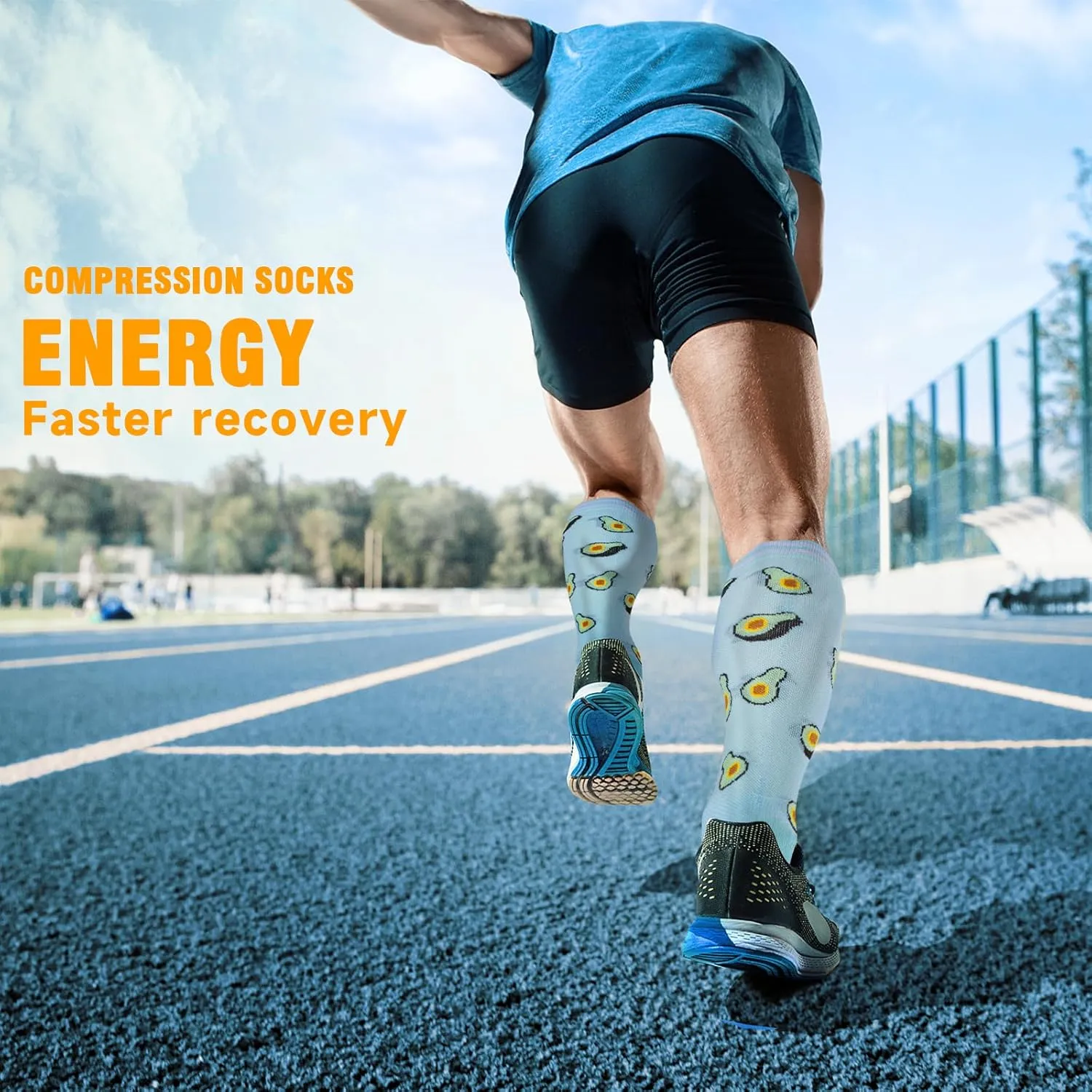 bropite Compression Socks for Women & Men-6 Pairs 20-30mmhg Support Running Nurse Travel Compression Socks