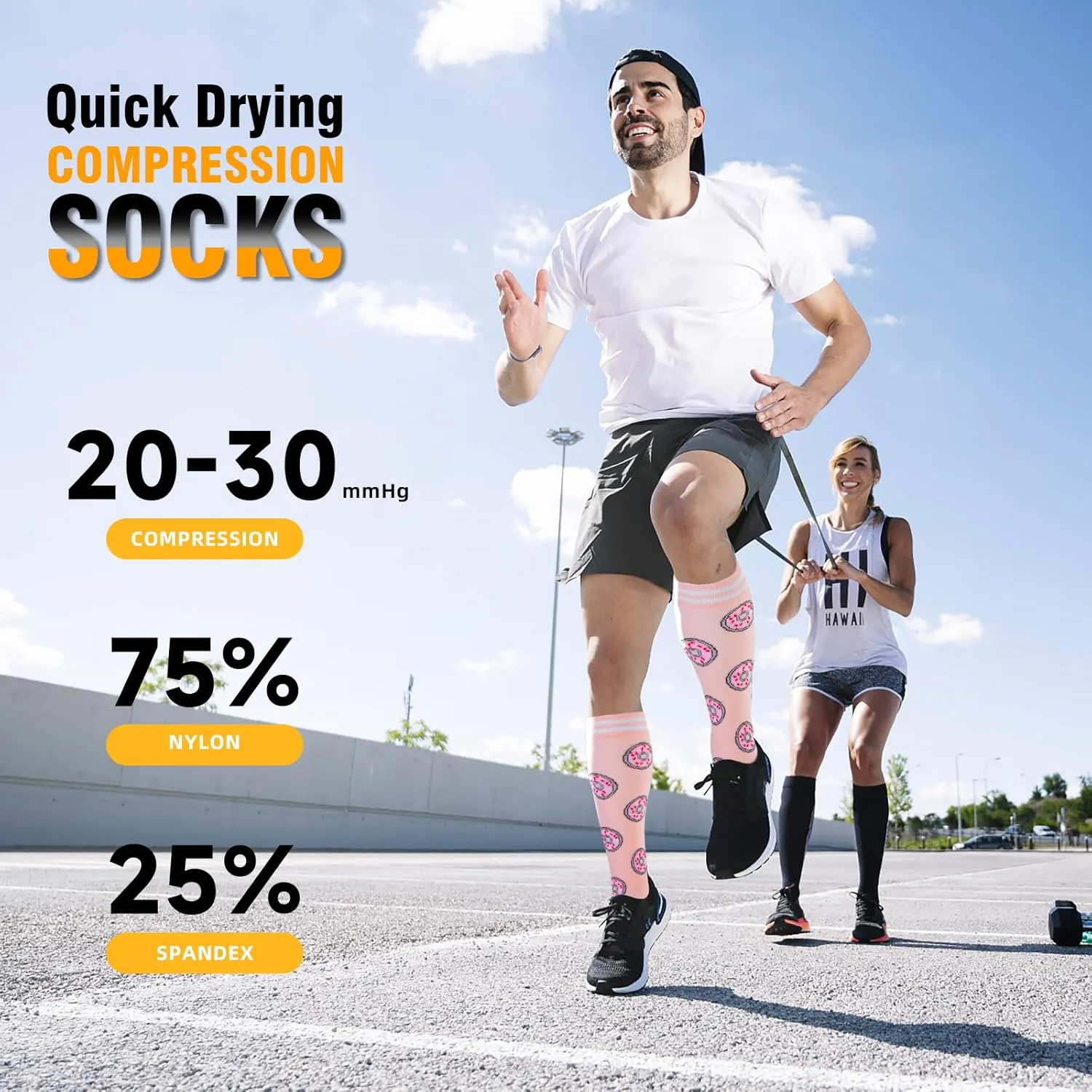 bropite Compression Socks for Women & Men-6 Pairs 20-30mmhg Support Running Nurse Travel Compression Socks