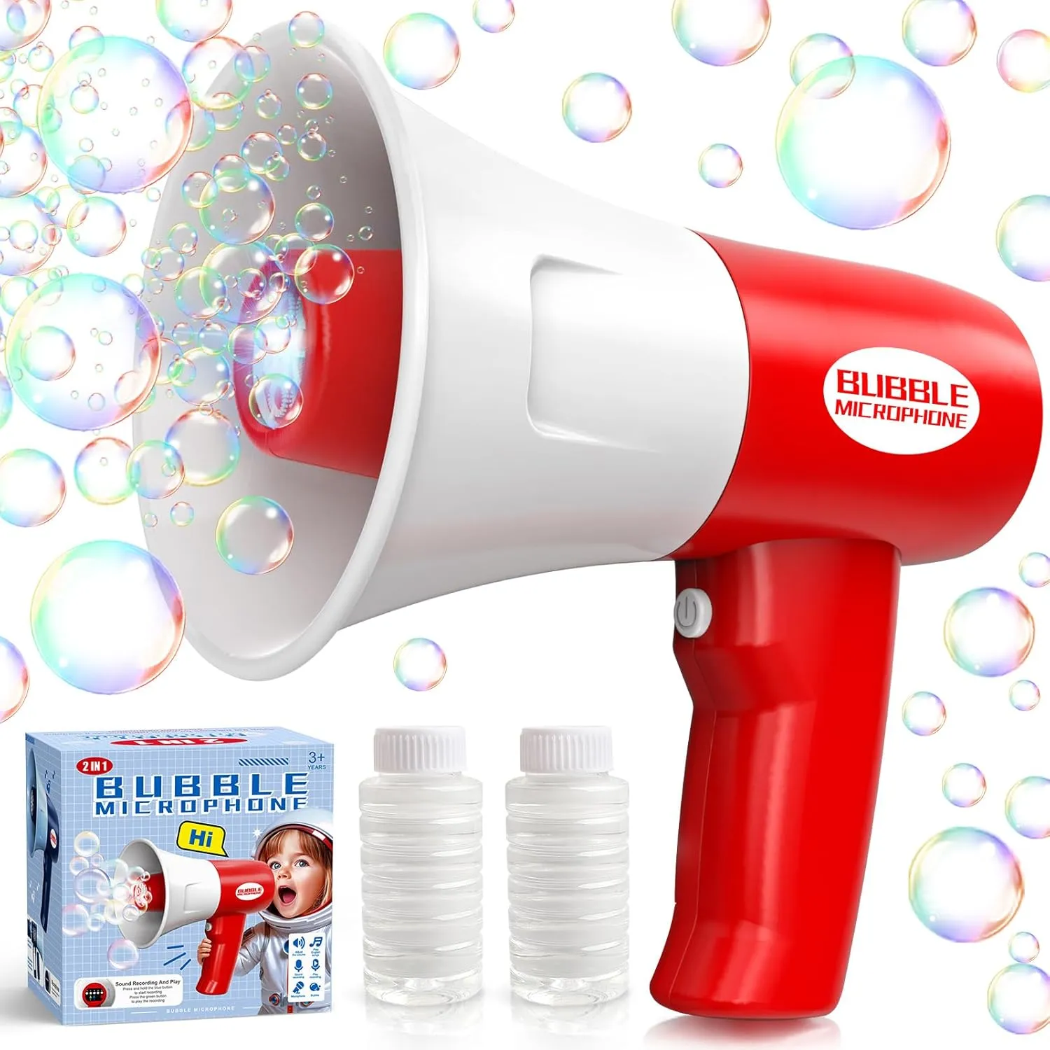 Bubble-Machine Toys for Kids, Bubble Maker Gun with LED Light & Music, Summer Outdoor Bubble Microphone Kid Toys, Gifts for 3 4 5 6 7 8 9 10 Years Old Boys Girls Birthday Easter Christmas Party Favors