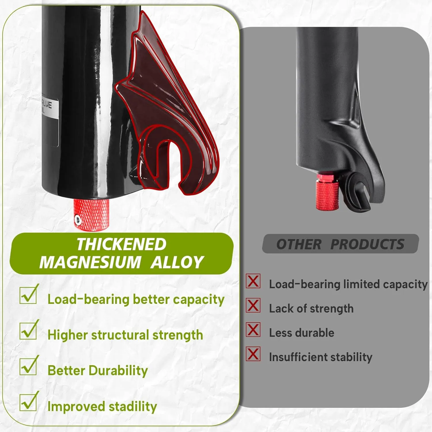 BUCKLOS 26/27.5/29 inch Travel 140mm MTB Air Suspension Fork, Rebound Adjustment 34mm Stanchions 1-1/8" Threadless Straight/Tapered 9*100mm QR Manual/Remote Lockout XC AM Mountain Bicycle Front Forks