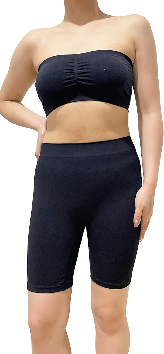 Cabales KINYAOYAO 3 Packs Women's Seamless Bandeau Crop Tube Top Bra Strapless Padded Bralette