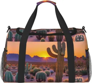Cactus Desert Sunsets print Weekender Overnight Carry On Bag Gym Luggage Bag Duffel Bag for Travel Women