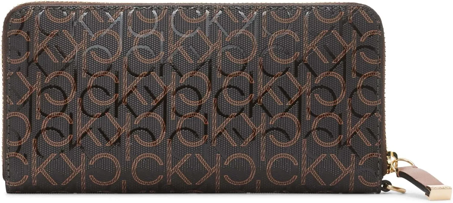 Calvin Klein Key Item Saffiano Continental Zip Around Wallet with Wristlet Strap