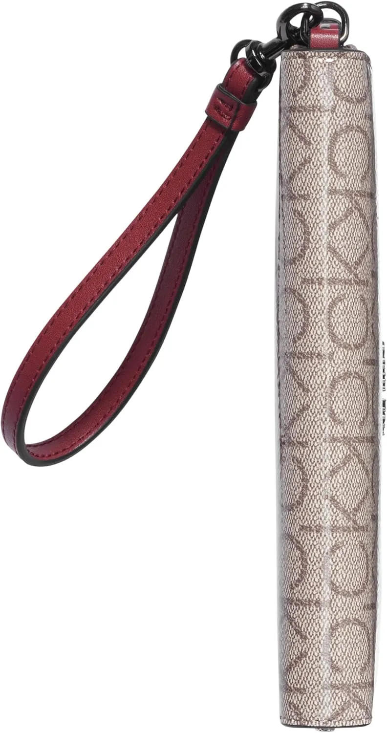 Calvin Klein Key Item Saffiano Continental Zip Around Wallet with Wristlet Strap