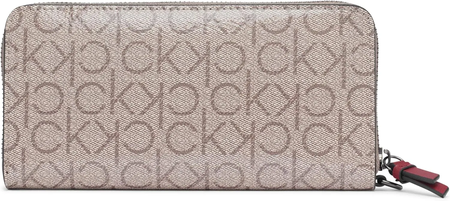 Calvin Klein Key Item Saffiano Continental Zip Around Wallet with Wristlet Strap