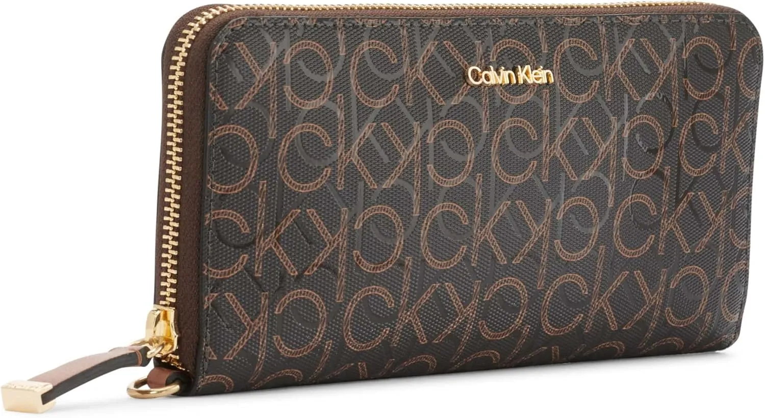 Calvin Klein Key Item Saffiano Continental Zip Around Wallet with Wristlet Strap