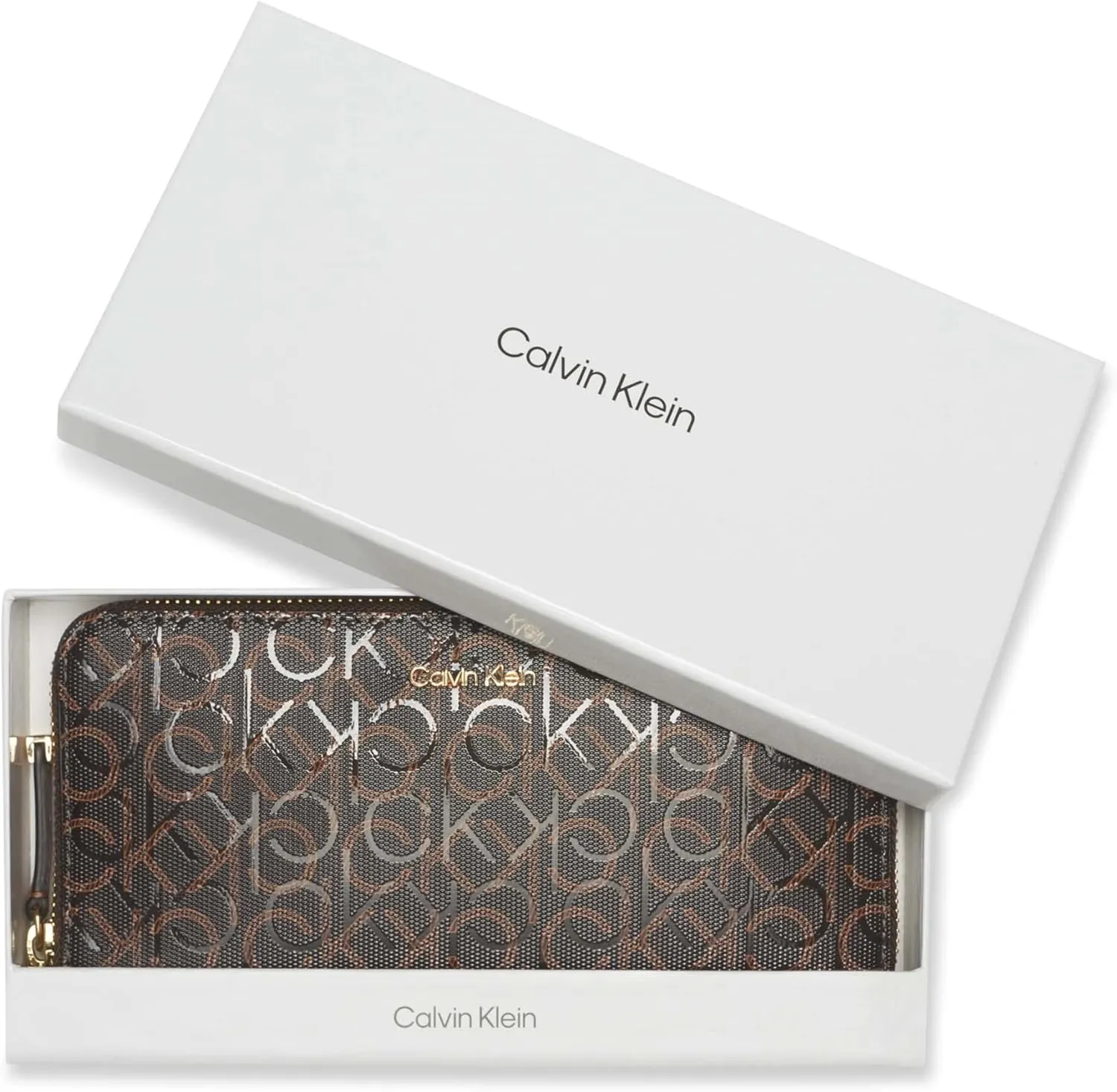Calvin Klein Key Item Saffiano Continental Zip Around Wallet with Wristlet Strap