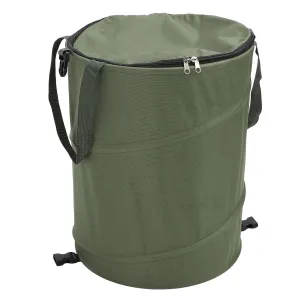 Camping Trash Can Large Capacity Portable Multifunctional 600D Oxford Cloth Up Utility Container with Lid (Green)