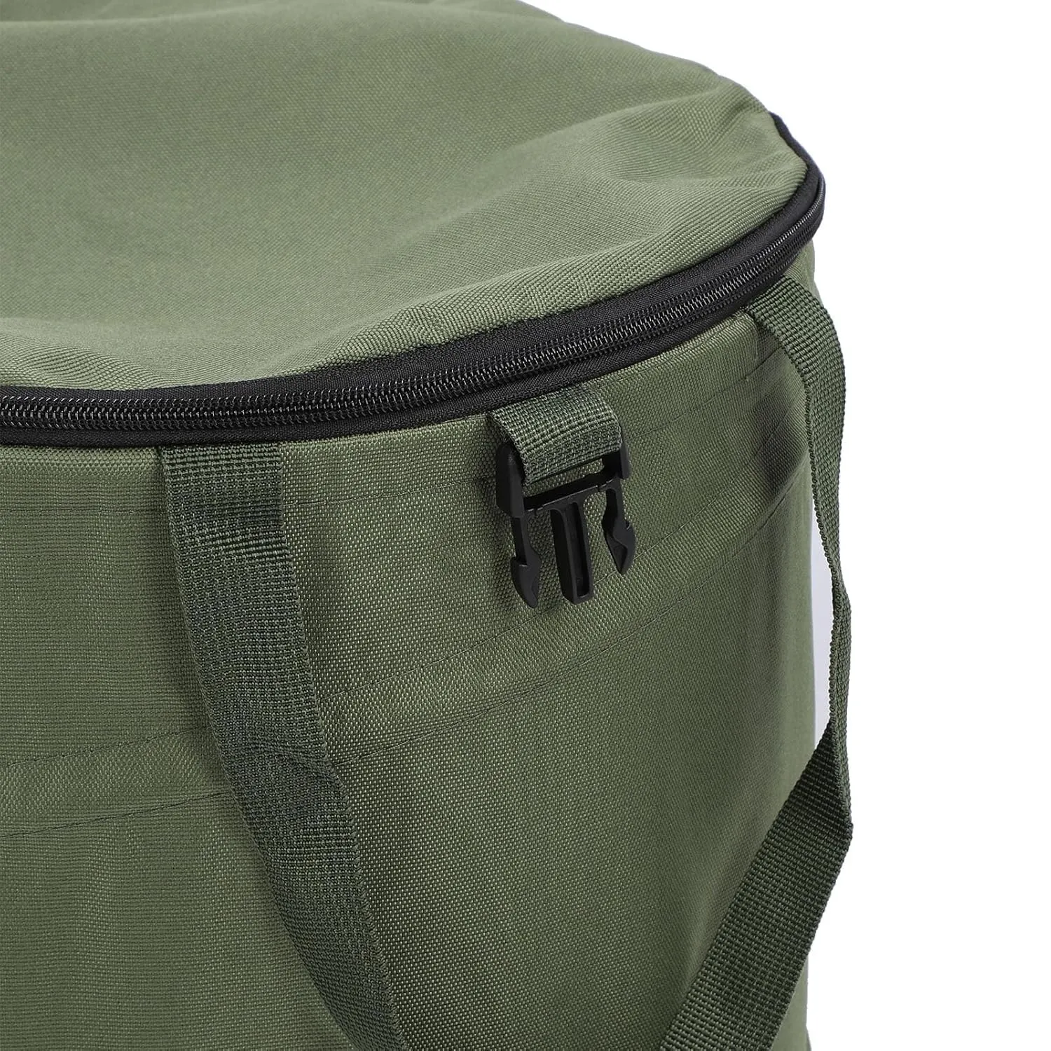 Camping Trash Can Large Capacity Portable Multifunctional 600D Oxford Cloth Up Utility Container with Lid (Green)
