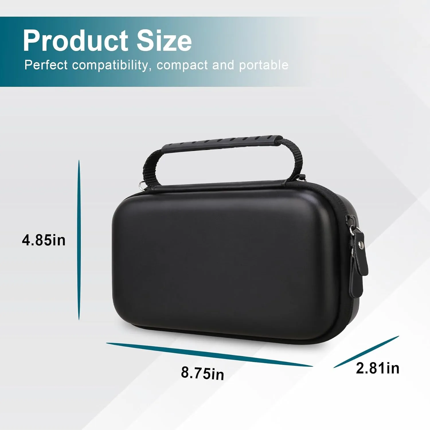 Canboc Carrying Case for Asthma Inhaler, Handheld Spacer for Adults, Mask, Inhaler Spacer Bag with Removable Shoulder Strap, Mesh Pocket fit Medicine or Other Essentials, Black (Case Only)