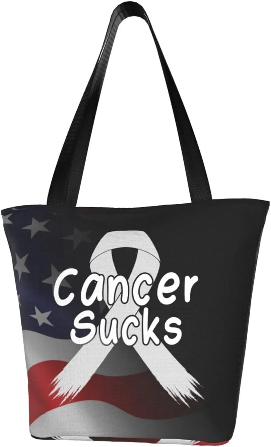 Cancer Sucks Brain Cancer Awareness Fashion Shoulder Bag Large Capacity For Man Or Woman