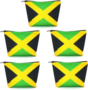 Canvas Makeup Bag Travel Toiletry Bag Makeup Bag for Women Girls Jamaica Flag Reggae(Jamaican-5PCS)