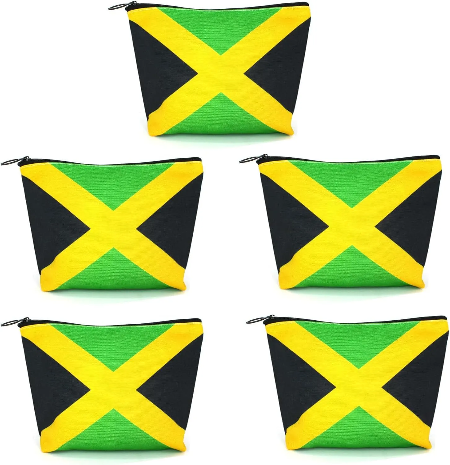 Canvas Makeup Bag Travel Toiletry Bag Makeup Bag for Women Girls Jamaica Flag Reggae(Jamaican-5PCS)