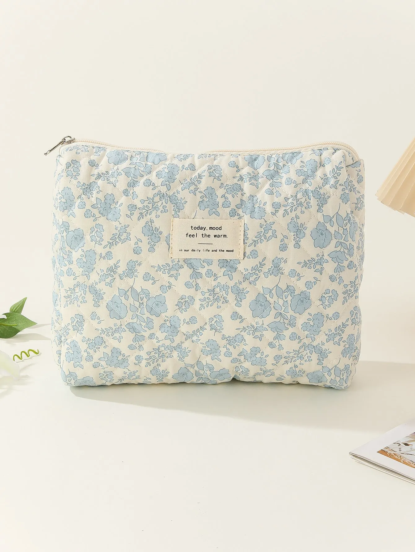 Capacity Liner Floral Storage Carrying Quilted Cosmetic Bags