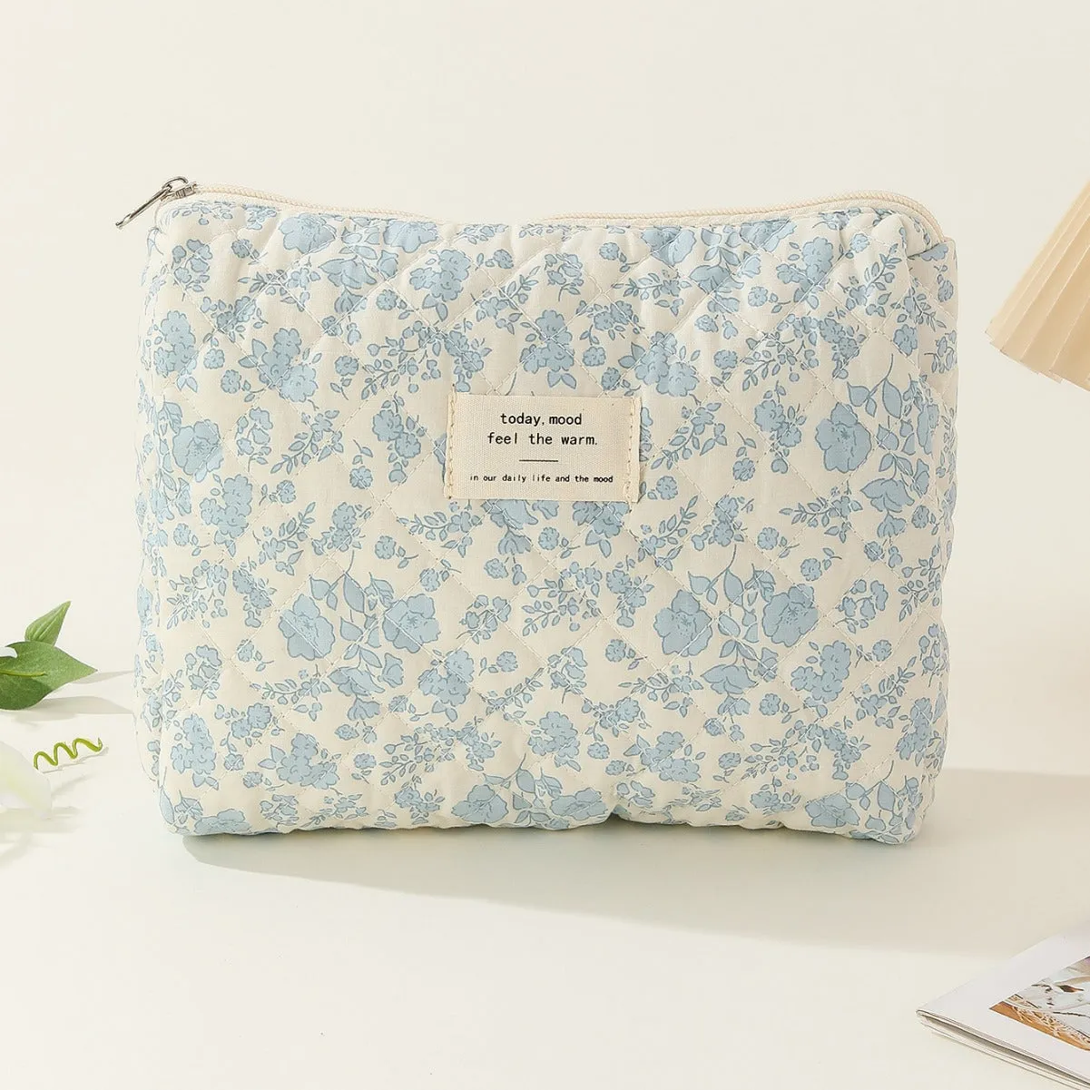 Capacity Liner Floral Storage Carrying Quilted Cosmetic Bags