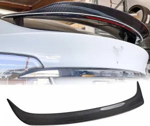 Carbon Fiber Rear Trunk Spoiler for Tesla Model X 2016-2022 75D 90D P90D 100D P100D Sport Utility 4-Door Rear Spoiler Boot Lid High Kick Wing Lip Factory Outlet (A Style)