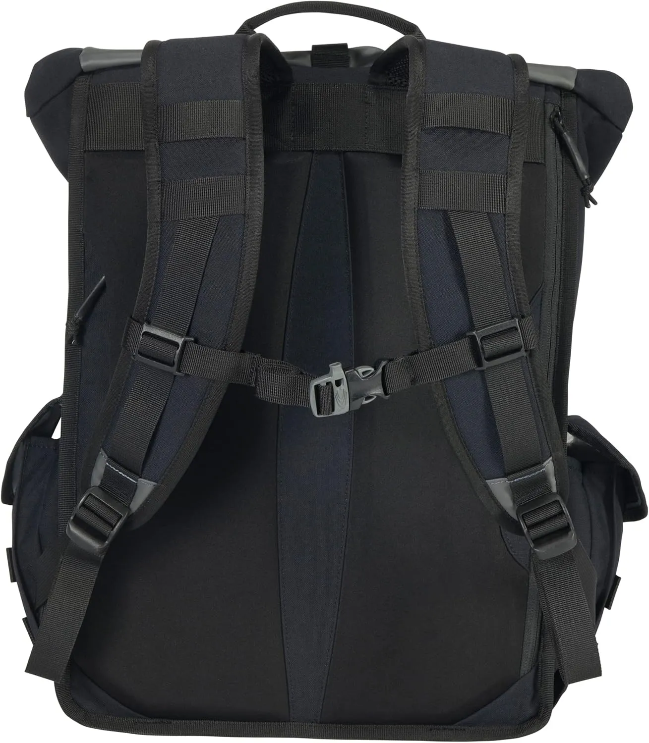 Carhartt 40L Nylon Roll Top Backpack, Heavy-Duty Water-Resistant Material W/ 17" Laptop Sleeve, Black, One Size