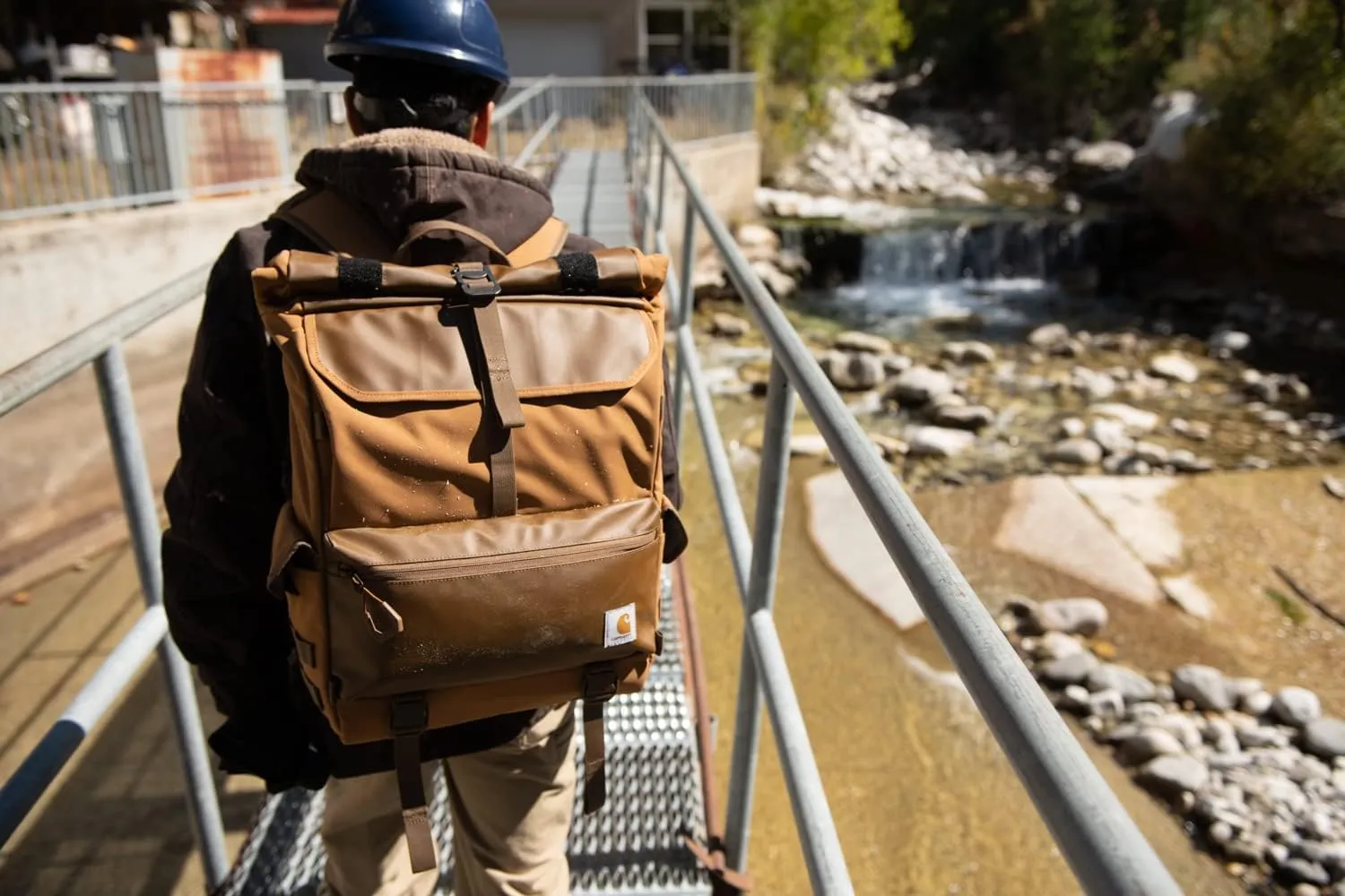 Carhartt 40L Nylon Roll Top Backpack, Heavy-Duty Water-Resistant Material W/ 17" Laptop Sleeve, Black, One Size