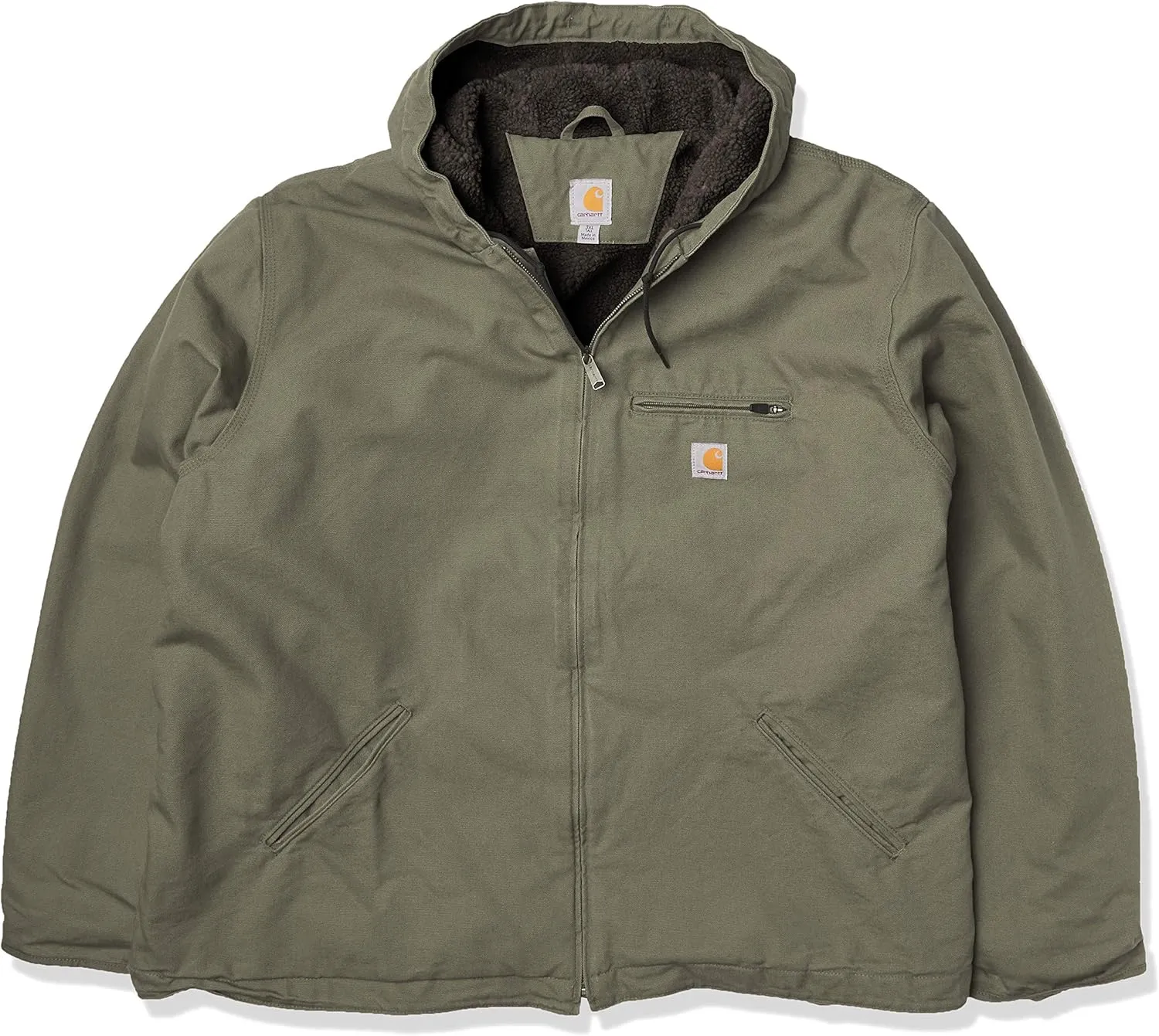 Carhartt Men's Relaxed Fit Washed Duck Sherpa-Lined Jacket