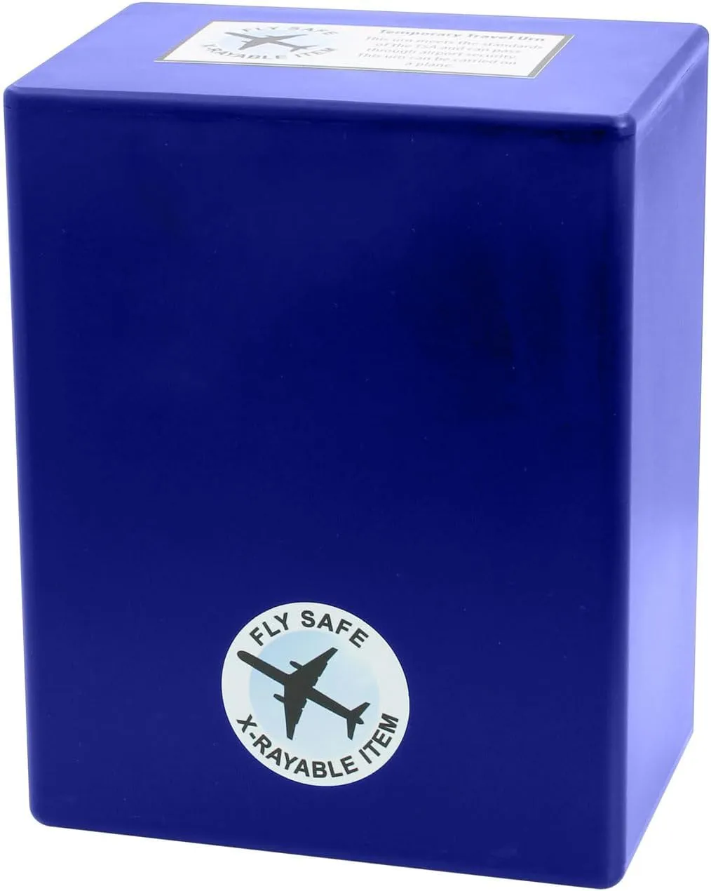 CarrySafe TSA-Approved Travel Urn Kit – Personalized Temporary Cremation Urn for Human Ashes – Airline Friendly, 200 Cu in, Blue Plastic with Travel Box