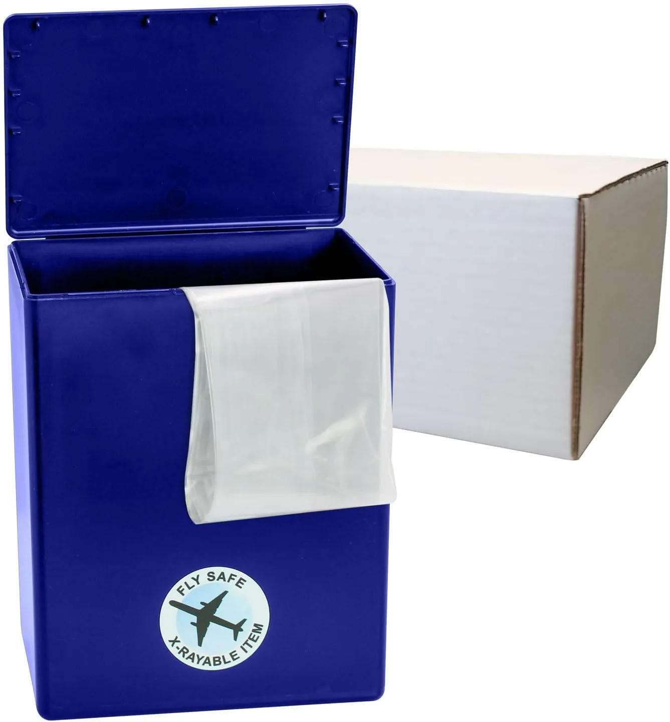 CarrySafe TSA-Approved Travel Urn Kit – Personalized Temporary Cremation Urn for Human Ashes – Airline Friendly, 200 Cu in, Blue Plastic with Travel Box