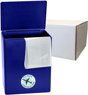 CarrySafe TSA-Approved Travel Urn Kit – Personalized Temporary Cremation Urn for Human Ashes – Airline Friendly, 200 Cu in, Blue Plastic with Travel Box