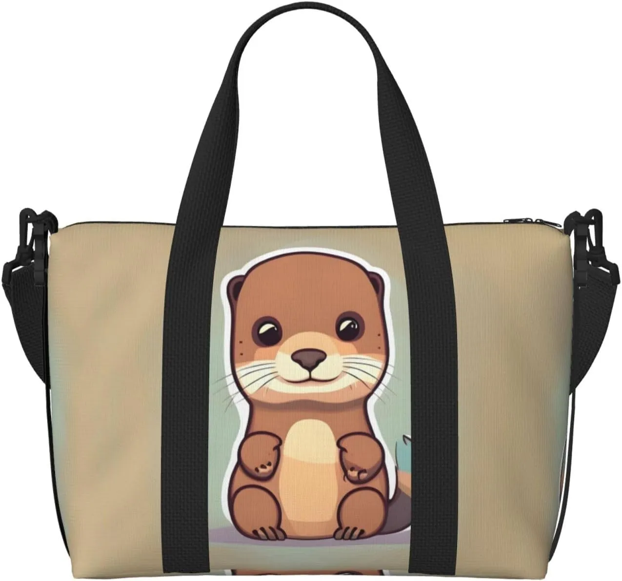Cartoon Cute Otter Print Versatile Gym Sports Bag,Companion For Your Journeys And Fitness Routines