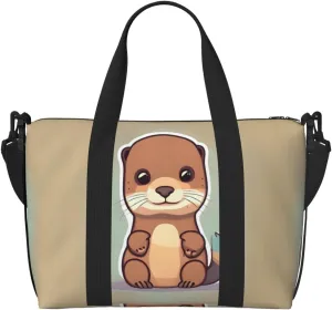 Cartoon Cute Otter Print Versatile Gym Sports Bag,Companion For Your Journeys And Fitness Routines