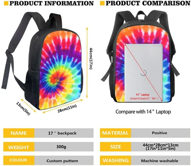 Cartoon Triceratops Watercolor Painting 3 Pcs Backpack Set for Roaring Dinosaur Back to School Bookbag Teen Boys Shoulder School Bags Insulated Lunchbox with Pencil Case