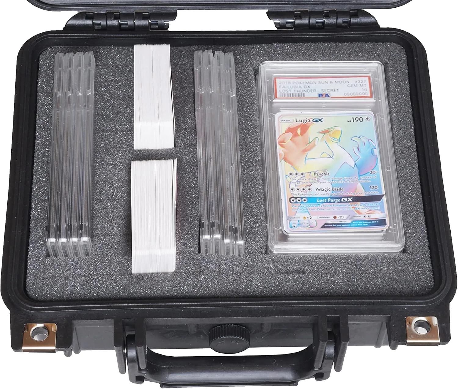 Case Club Graded Card Storage Box Fits up to 34 Card Slabs, or 100  Sleeve Top Loaders- Travel Case fits Pokemon, MTG, & Sports Trading cards in Waterproof Exterior with Customizable Foam Interior
