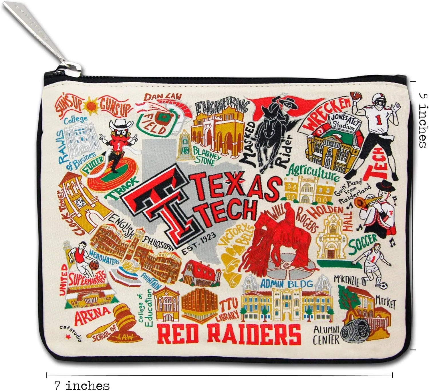 Catstudio Texas Tech University Collegiate Zipper Pouch Purse | Holds Your Phone, Coins, Pencils, Makeup, Dog Treats, & Tech Tools