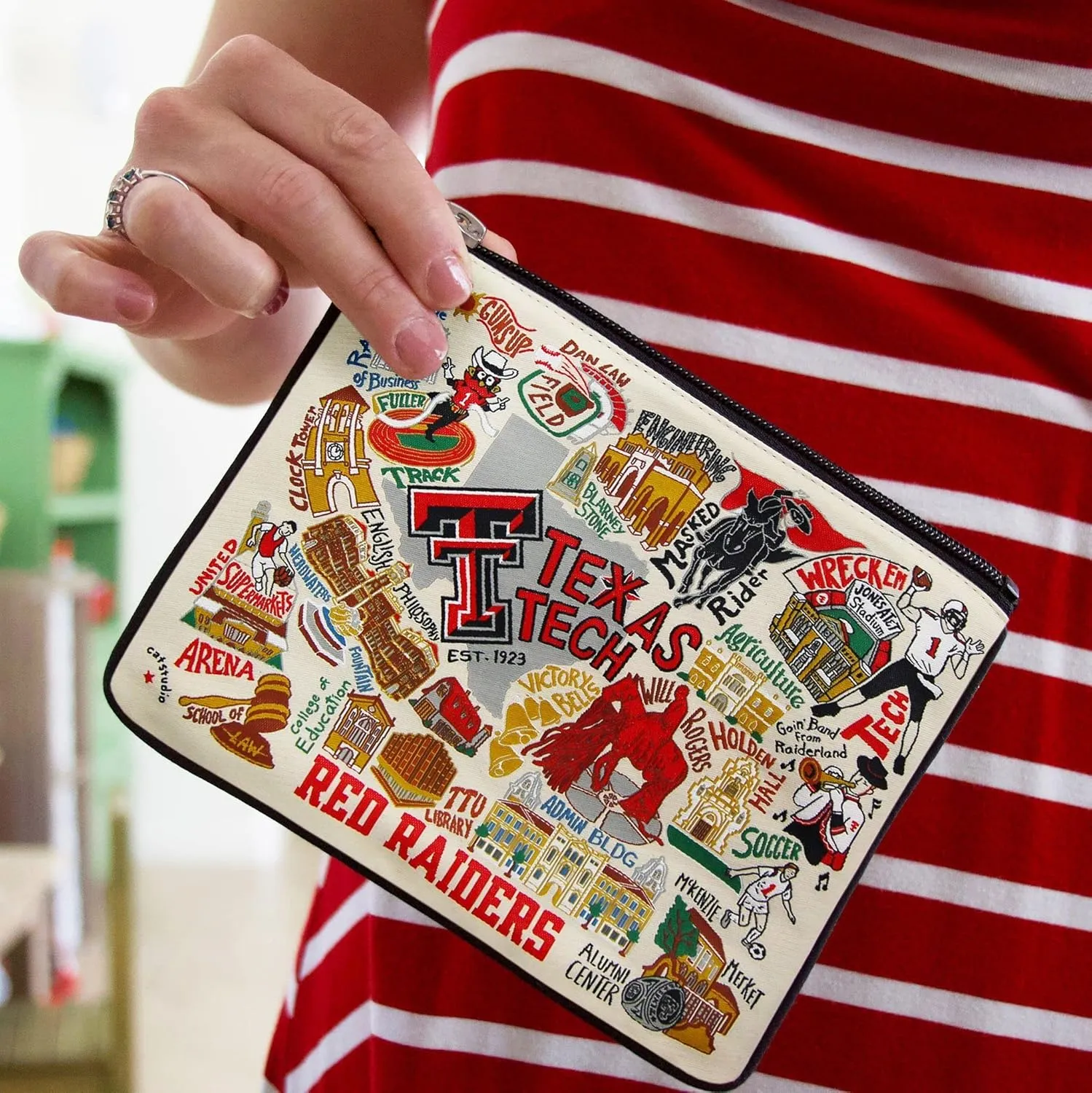 Catstudio Texas Tech University Collegiate Zipper Pouch Purse | Holds Your Phone, Coins, Pencils, Makeup, Dog Treats, & Tech Tools