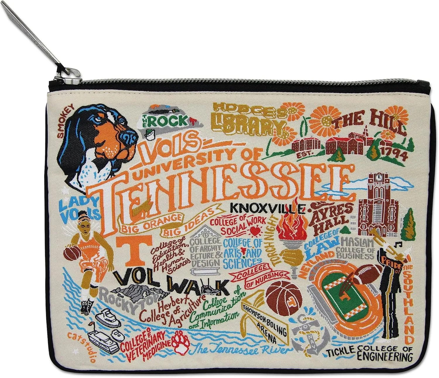 Catstudio Zipper Pouch, University of Tennessee Travel Toiletry Bag, 5 x 7, Ideal Makeup Bag, Dog Treat Pouch, or Purse to Organize Supplies for Grads & Alumni