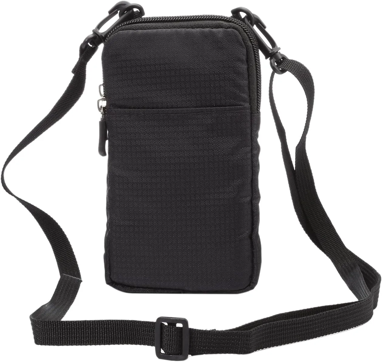 Cell Phone Belt Clip Bag Men, Cell Phone Shoulder Holster, 6.0" Outdoor Travel Vertical Phone Holster Waist Pouch Cellphone Shoulder Messenger Bag Zipper Wallet Phone Holder with Belt Loop Carabiner