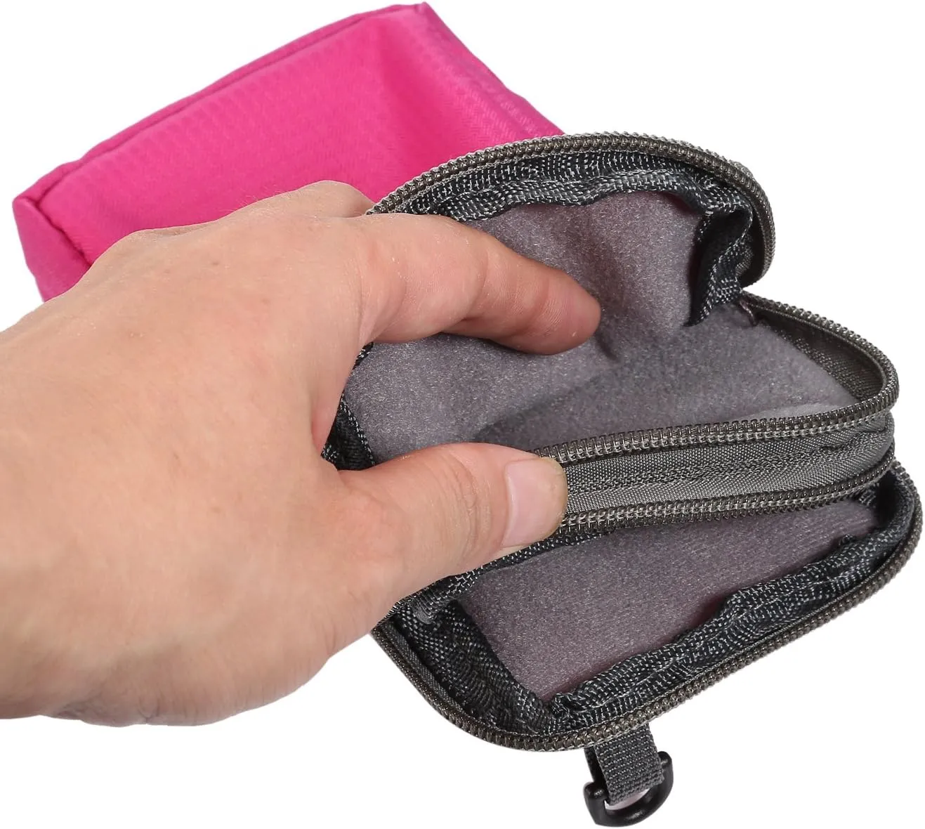 Cell Phone Belt Clip Bag Men, Cell Phone Shoulder Holster, 6.0" Outdoor Travel Vertical Phone Holster Waist Pouch Cellphone Shoulder Messenger Bag Zipper Wallet Phone Holder with Belt Loop Carabiner
