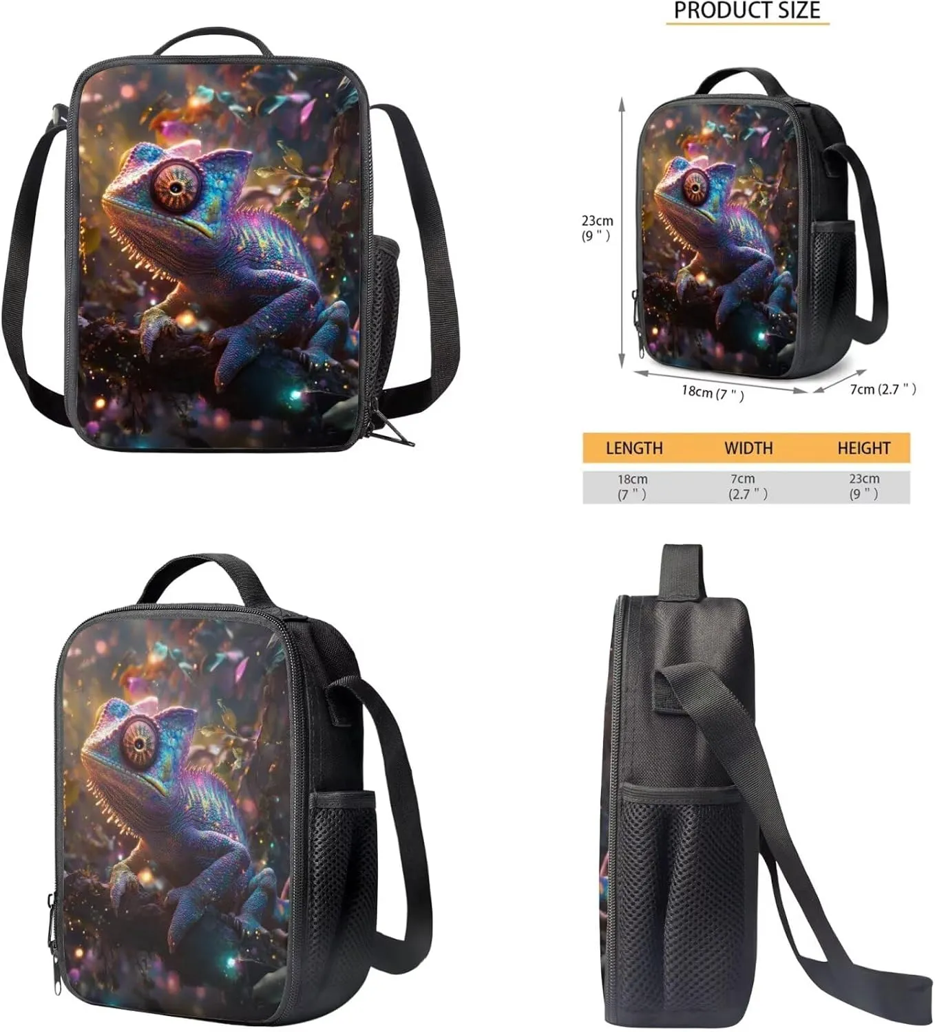 Chameleon 4PCS Boys Backpack for School Kids Backpack for Boys with Lunch Bag Pencil Case Bottle Bag Kids Bookbag Teen Girl Backpacks for Elementary Middle High School