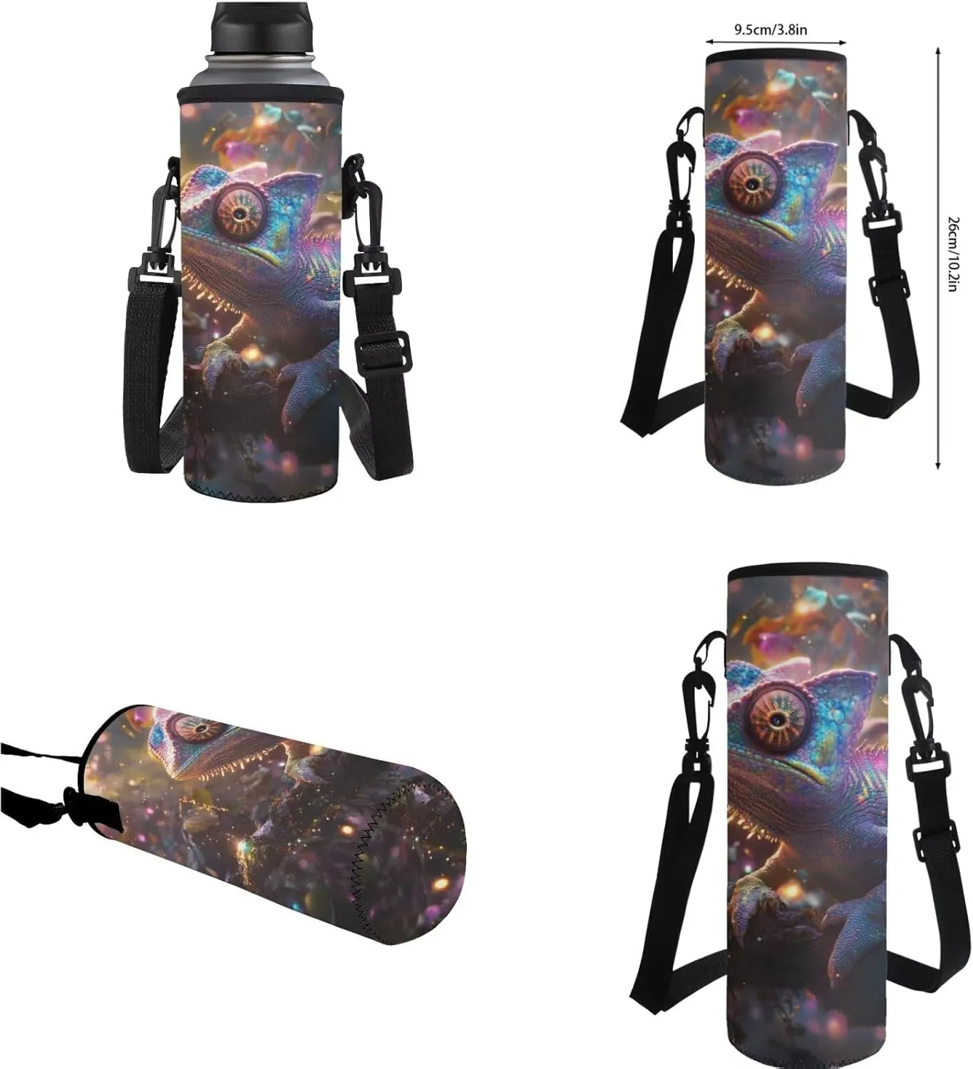 Chameleon 4PCS Boys Backpack for School Kids Backpack for Boys with Lunch Bag Pencil Case Bottle Bag Kids Bookbag Teen Girl Backpacks for Elementary Middle High School