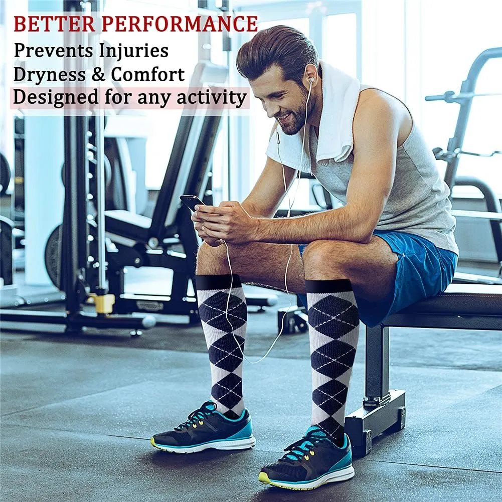 CHARMKING 6 Pairs-Compression Socks for Women & Men Circulation Best Support for Nurses, Running, Athletic,Flight Travel