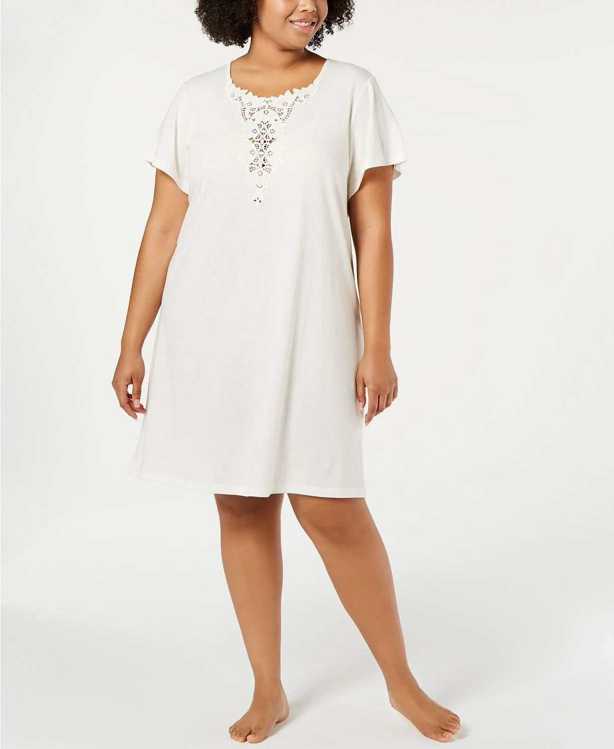 Charter Club Plus Size Soft Knit Sleepshirt with Lace