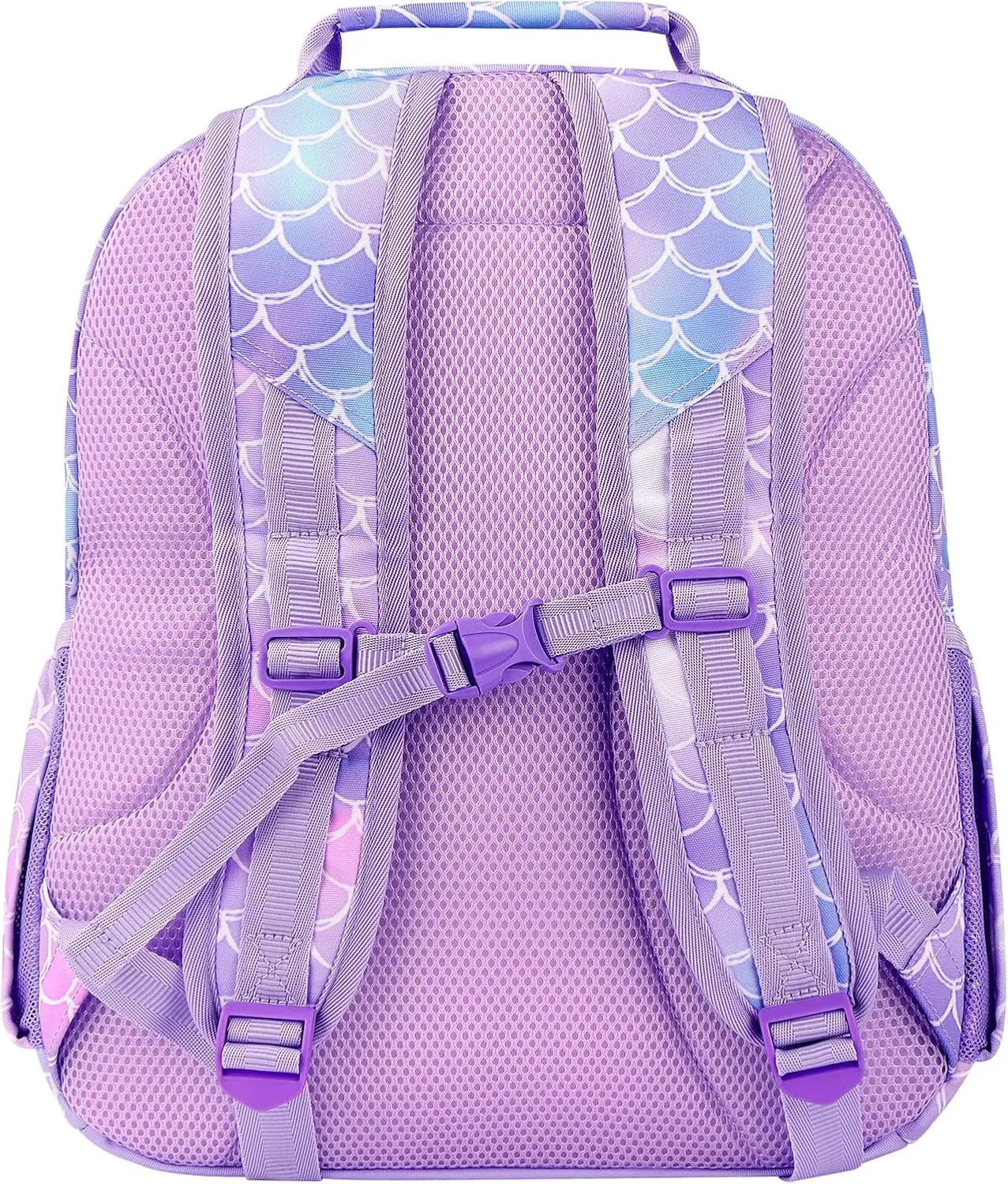 Choco Mocha Mermaid Backpack for Girls, Kindergarten Backpack for Girls Ages 4-6, Kids Preschool Bookbag Girl 15 inch, Purple